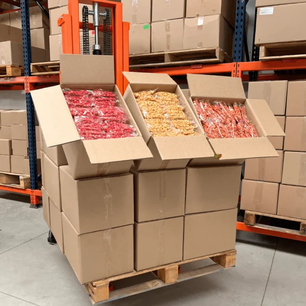 🌽 600 bolsas de 50g de Maíz Pop, una caja de cada sabor, con o sin etiqueta